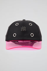 Eyelet Black & Pink NY Baseball Cap
