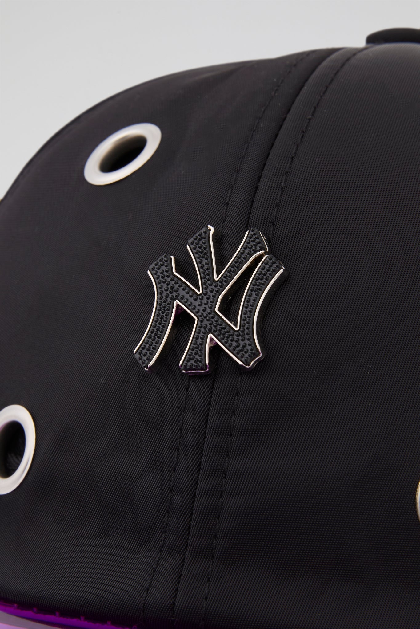 Eyelet Black & Purple NY Baseball Cap