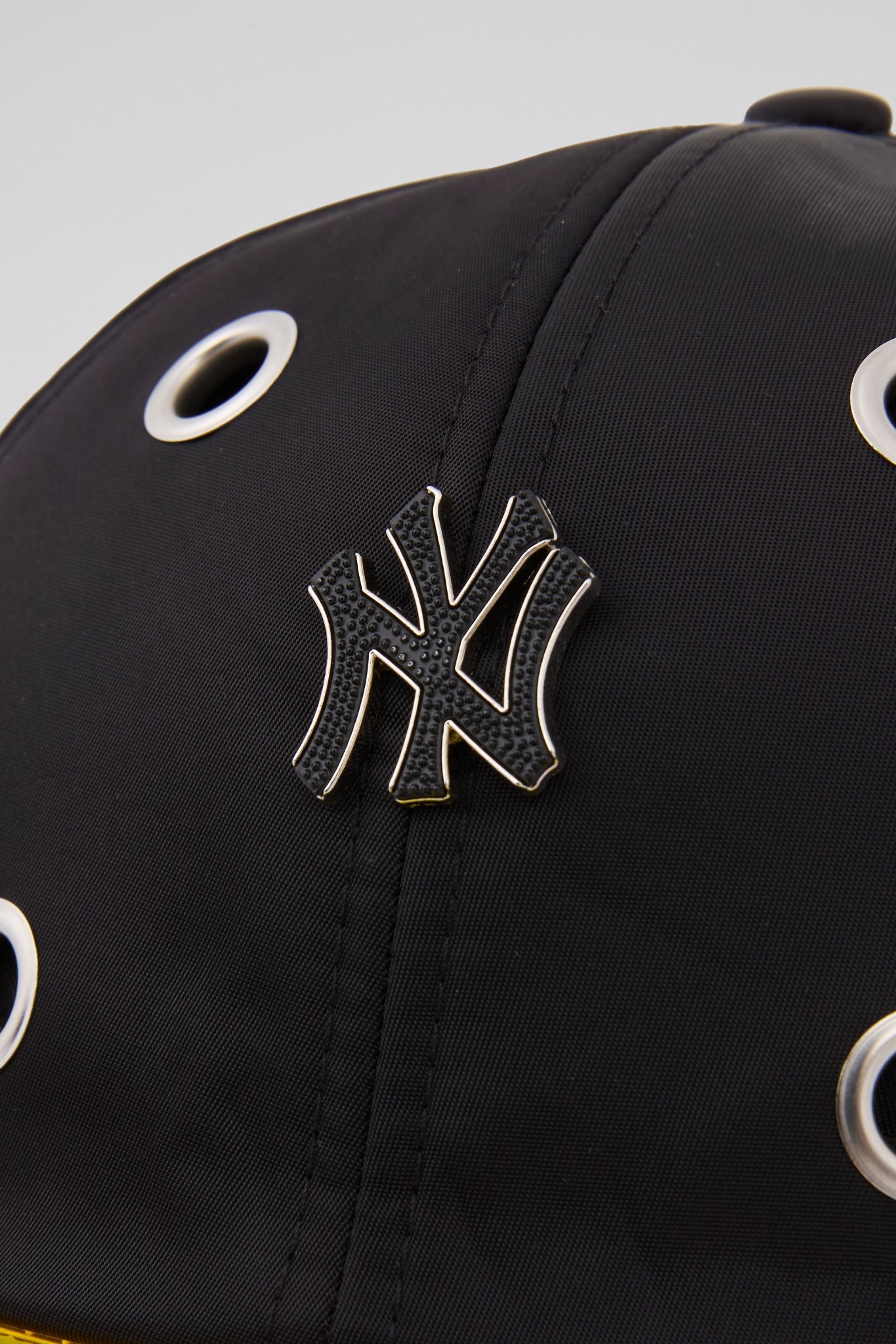 Eyelet Black & Yellow NY Baseball Cap