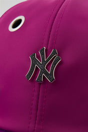 Eyelet Fuchsia NY Baseball Cap