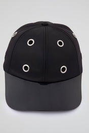 Eyelet Black Baseball Cap