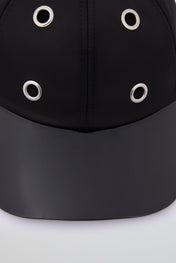 Eyelet Black Baseball Cap