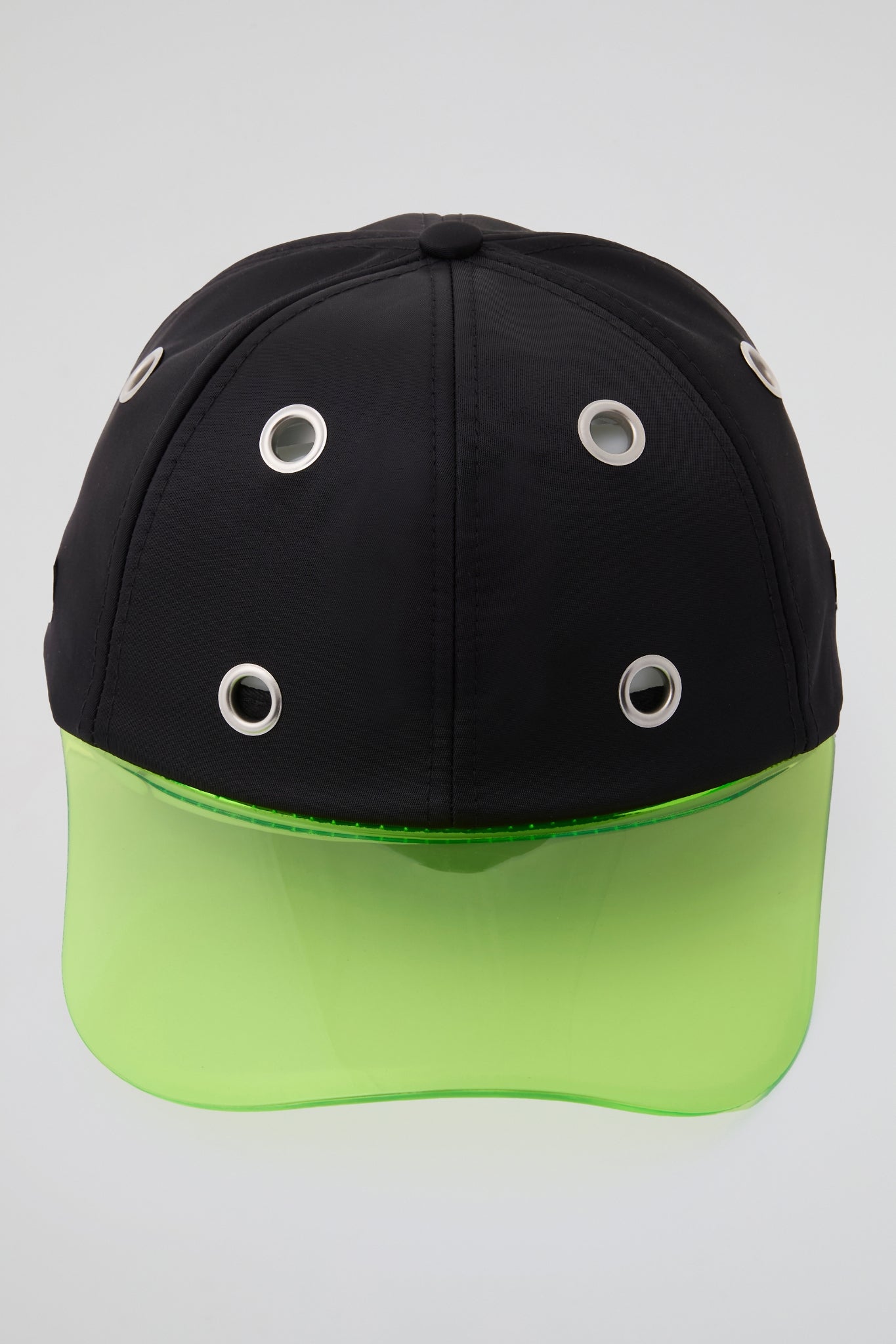 Eyelet Black & Green Baseball Cap