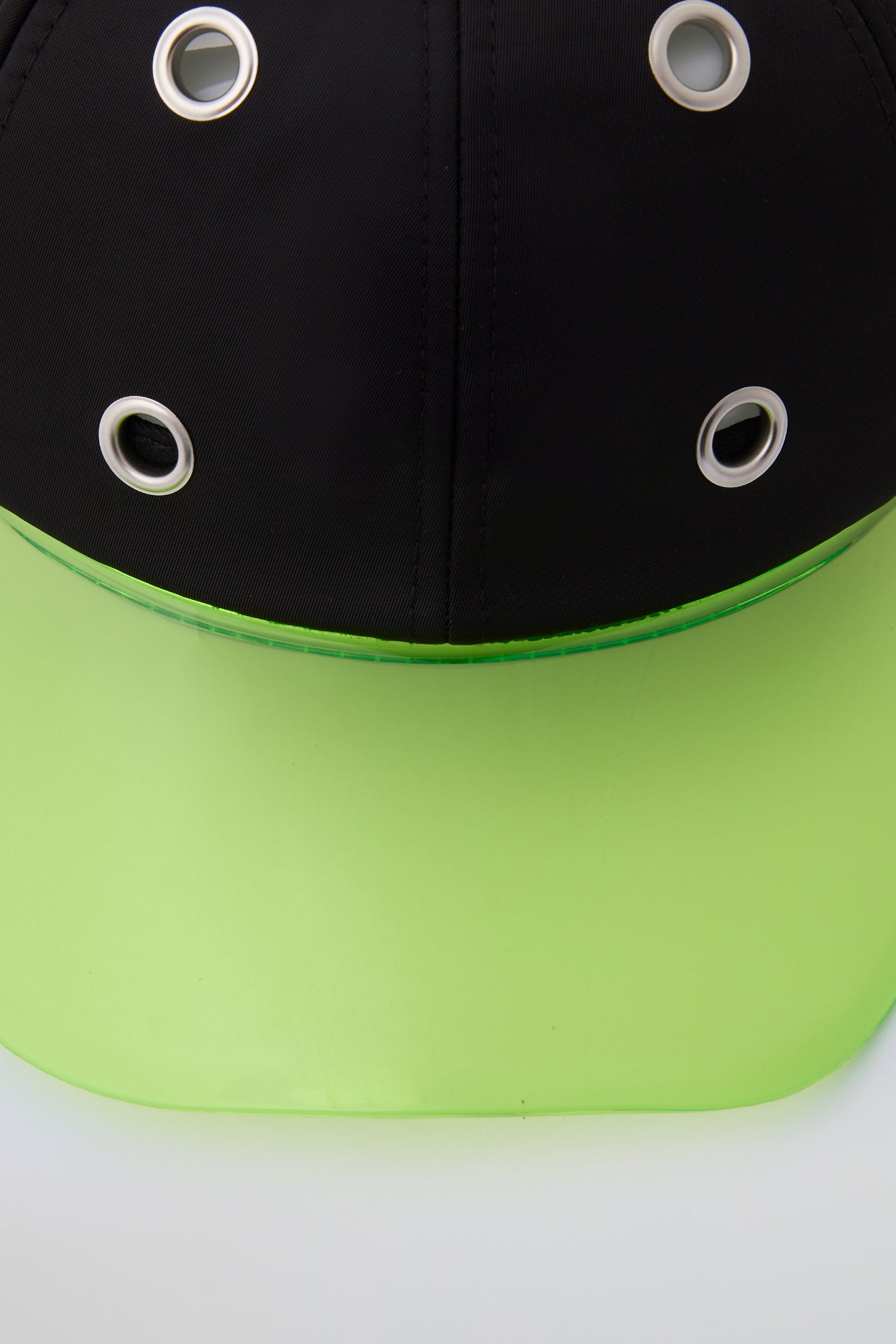Eyelet Black & Green Baseball Cap