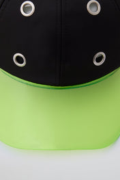 Eyelet Black & Green Baseball Cap