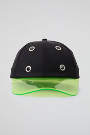 Eyelet Black & Green Baseball Cap