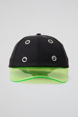 Eyelet Black & Green Baseball Cap