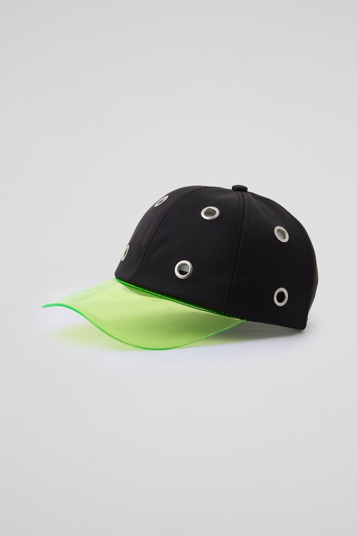 Eyelet Black & Green Baseball Cap