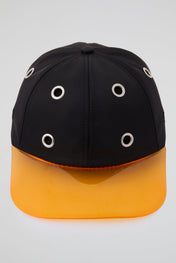 Eyelet Black & Orange Baseball Cap