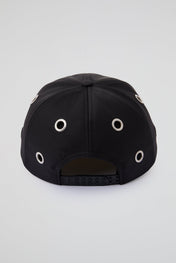 Eyelet Black & Orange Baseball Cap