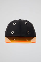 Eyelet Black & Orange Baseball Cap