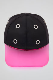 Eyelet Black & Pink Baseball Cap