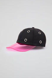 Eyelet Black & Pink Baseball Cap
