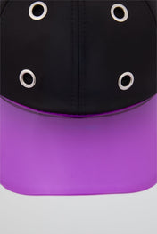Eyelet Black & Purple Baseball Cap