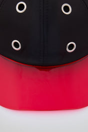 Eyelet Black & Red Baseball Cap