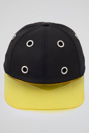 Eyelet Black & Yellow Baseball Cap