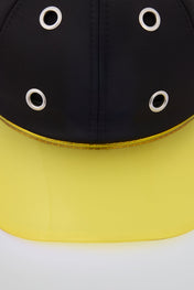Eyelet Black & Yellow Baseball Cap