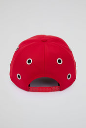 Eyelet Red Baseball Cap