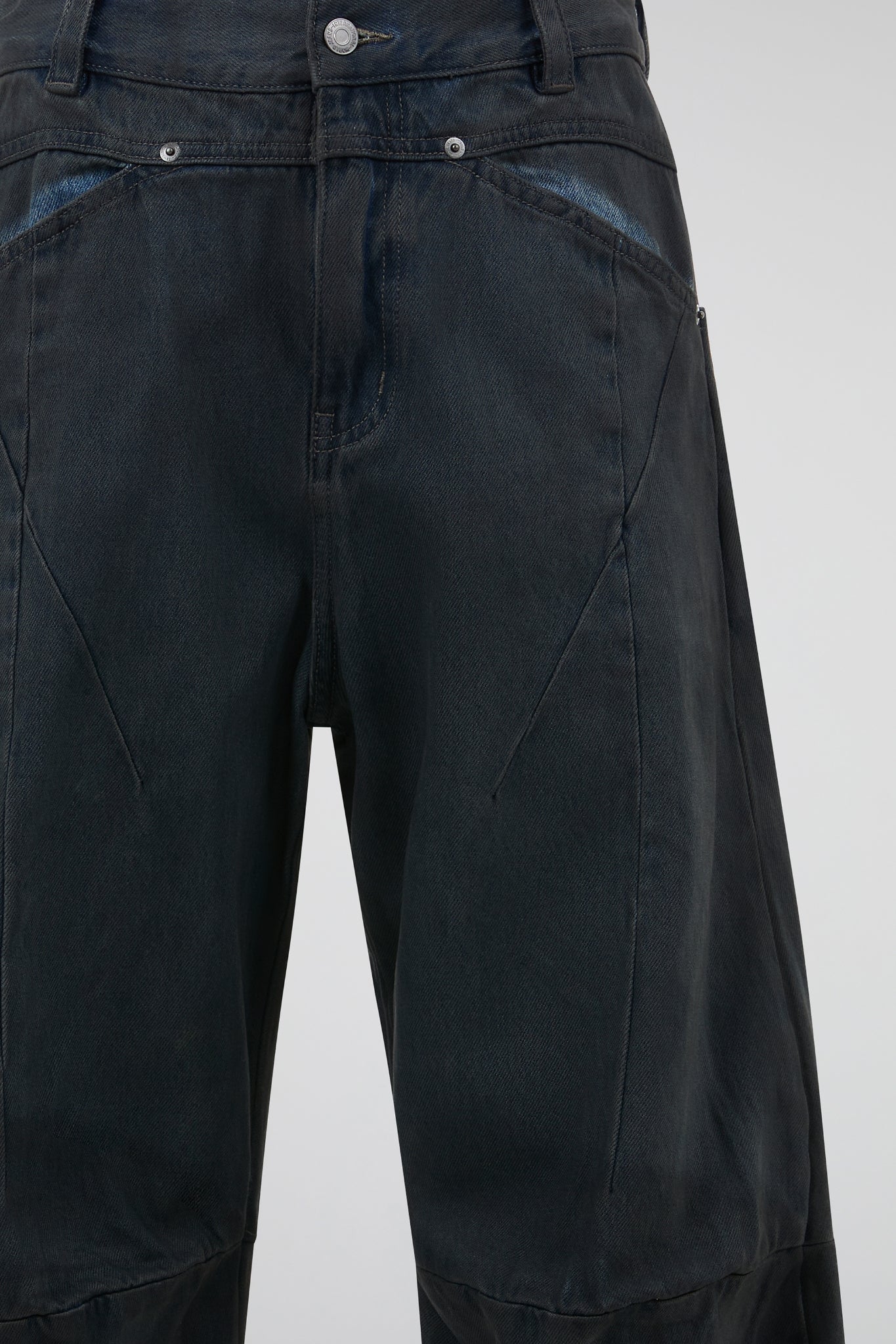 Faded Black Wide-Leg Denim