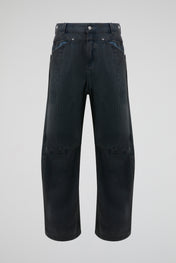 Faded Black Wide-Leg Denim