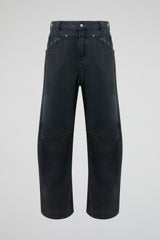 Faded Black Wide-Leg Denim