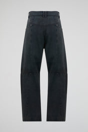 Faded Black Wide-Leg Denim