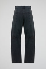 Faded Wide-Leg Denim Trousers