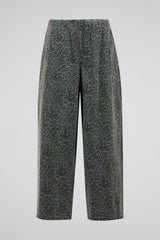 Leopard Jacquard Denim Trousers