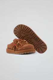 Fringed Brown Suede Sabots
