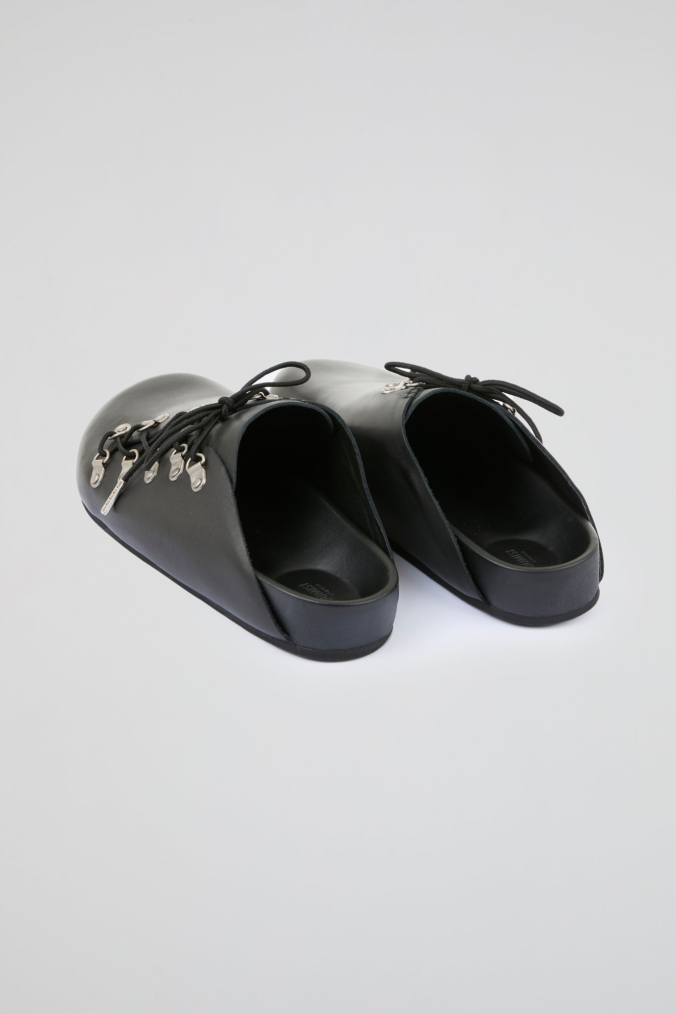 Black Multi hooks leather mules