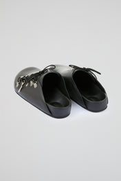 Black Multi hooks leather mules