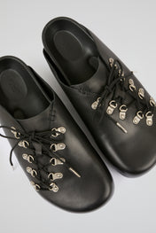 Black Multi hooks leather mules