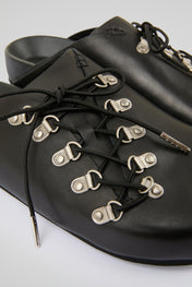 Black Multi hooks leather mules