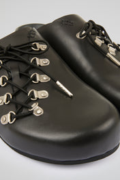 Black Multi hooks leather mules