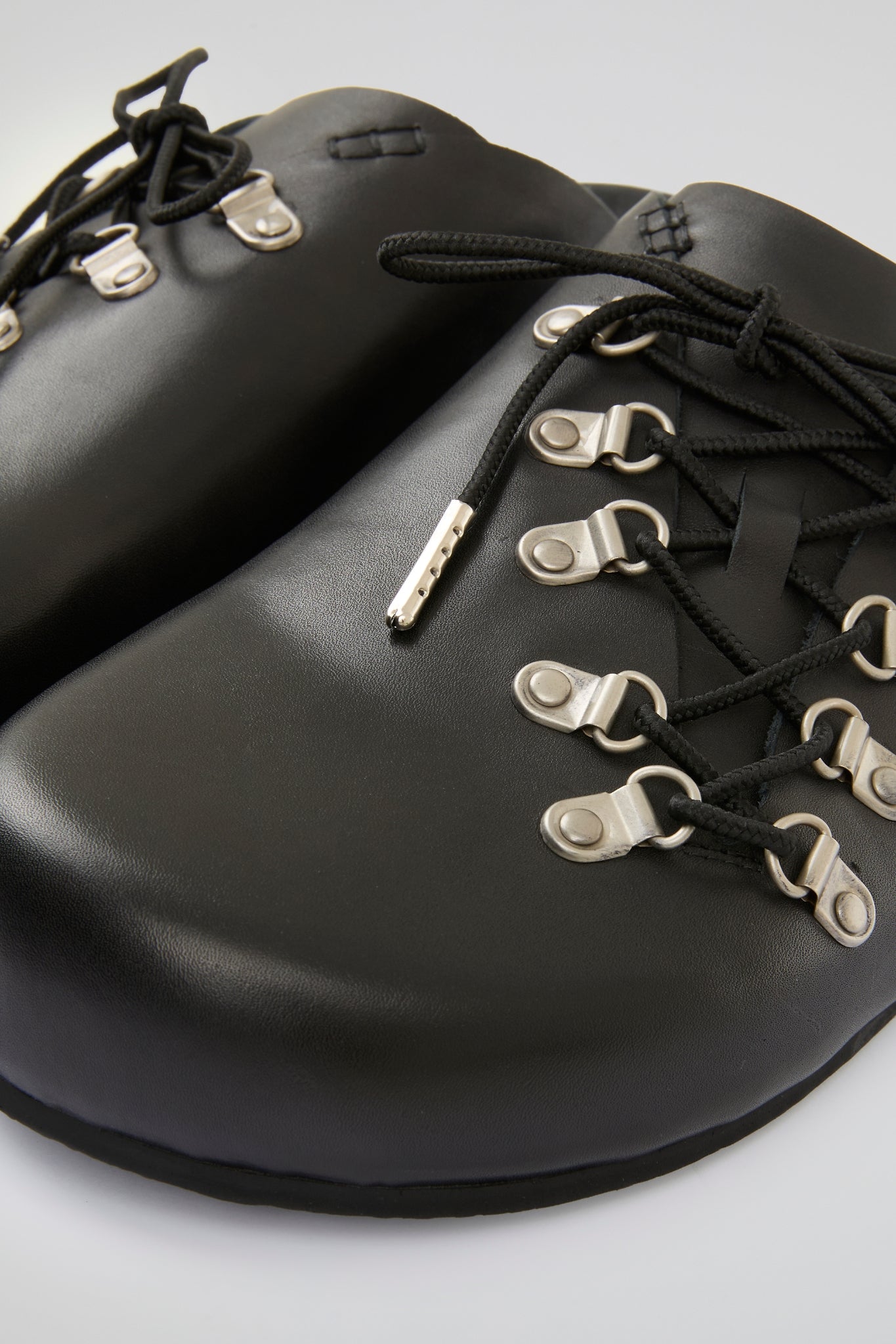 Black Multi hooks leather mules