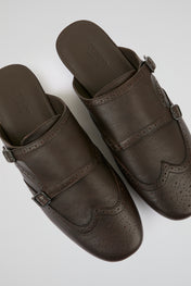 Brown Leather Mules