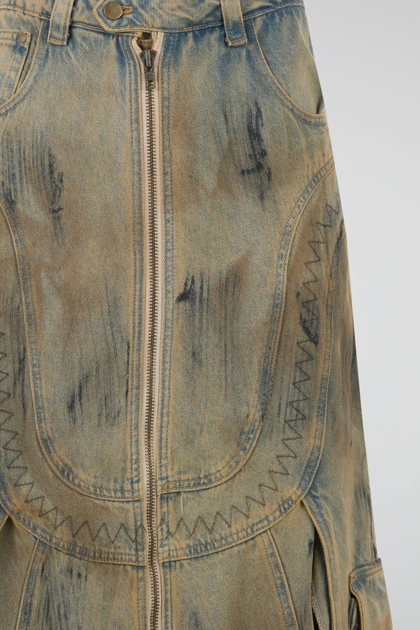Distressed Cargo Skirt