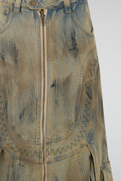 Distressed Cargo Skirt