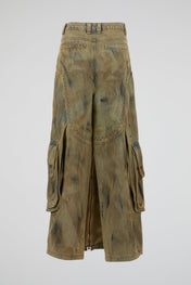 Distressed Cargo Skirt