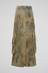 Distressed Cargo Skirt