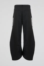 Black Lace-Up Wide-Leg Trouser