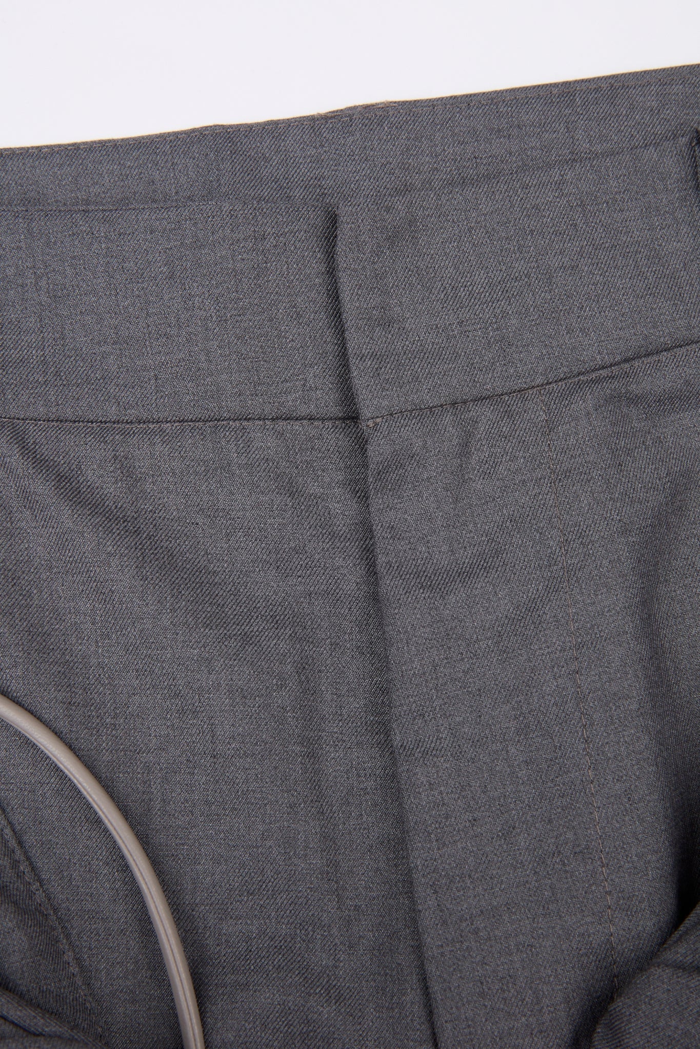Grey Lace-Up Wide-Leg Trouser