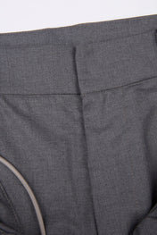 Grey Lace-Up Wide-Leg Trouser