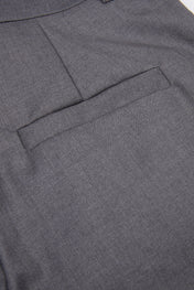 Grey Lace-Up Wide-Leg Trouser