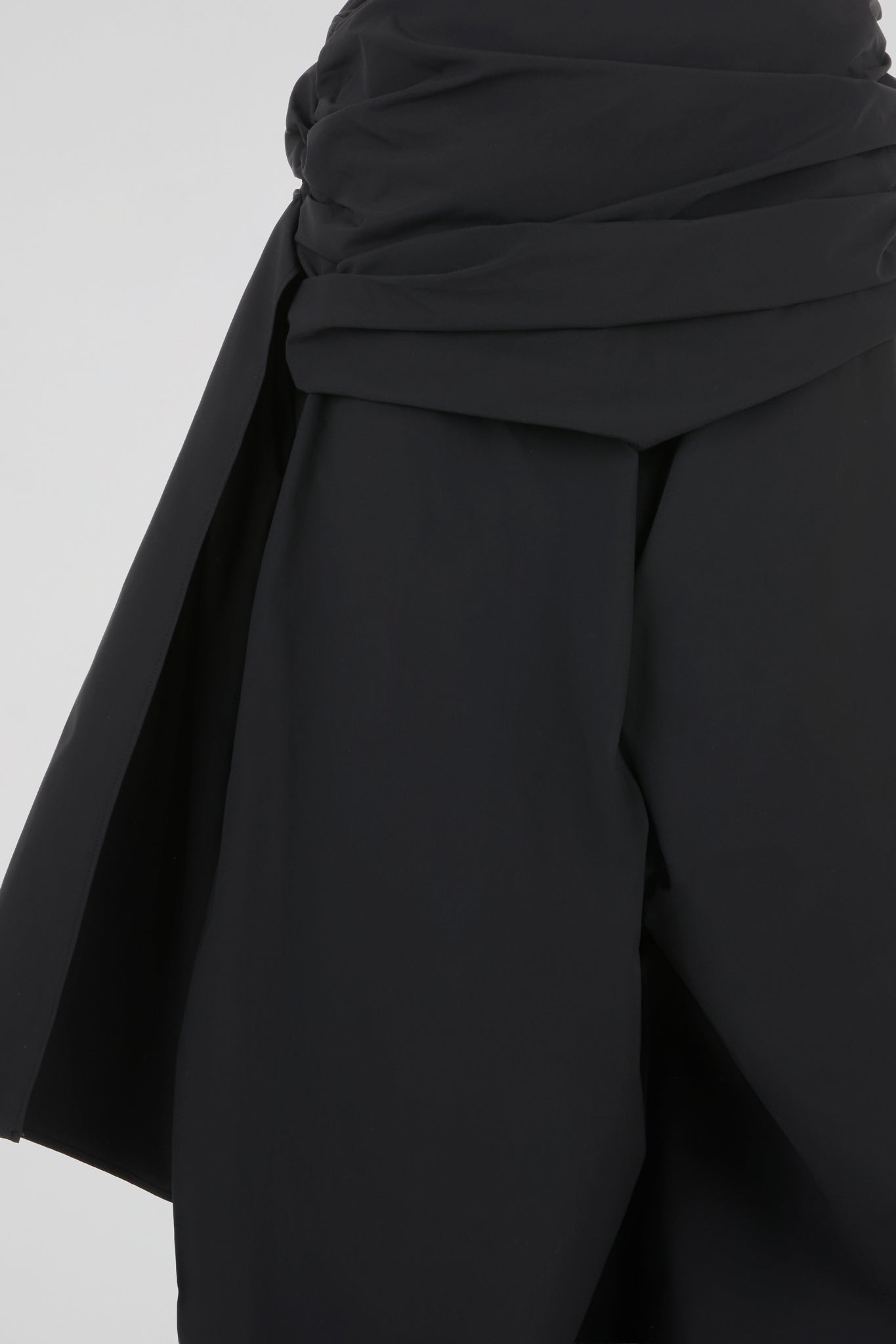 Black Wrap-Waist Skirt Pants