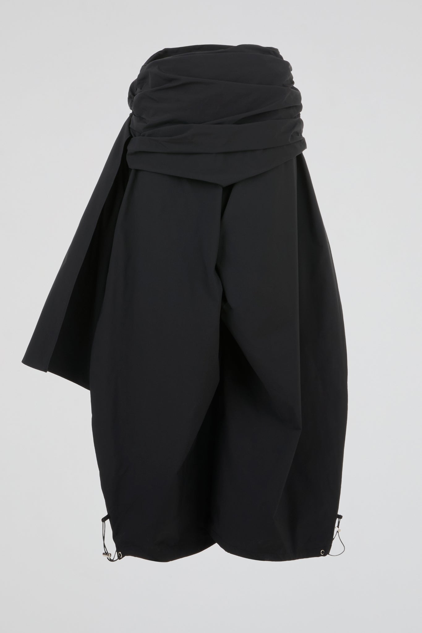 Black Wrap-Waist Skirt Pants