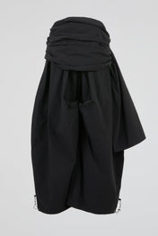 Black Wrap-Waist Skirt Pants