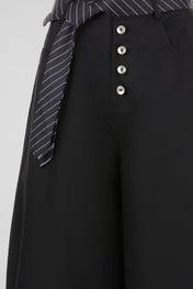 Black Tie Belt Trouser