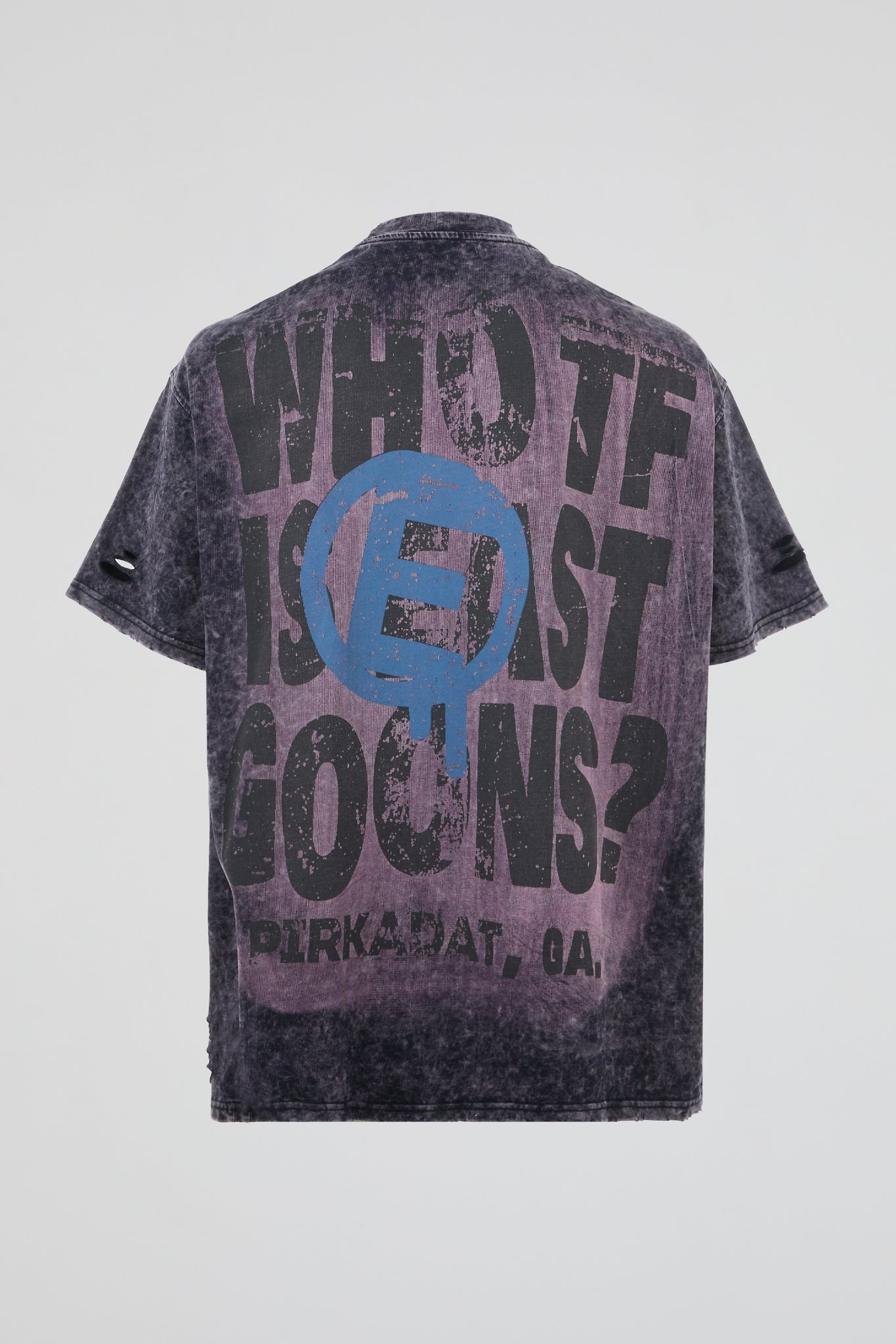 Acid-Washed Plum Deconstructed Graphic T-Shirt