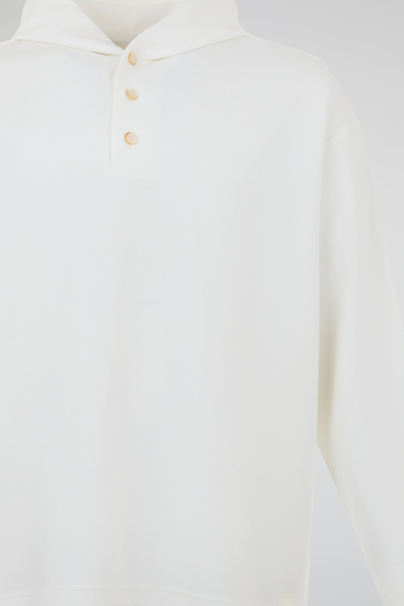 White Henley Hoodie